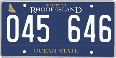 RI license plate 045646