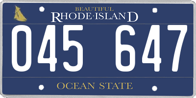 RI license plate 045647