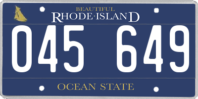 RI license plate 045649
