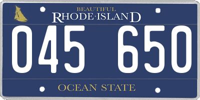 RI license plate 045650