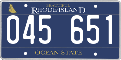 RI license plate 045651