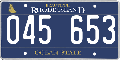 RI license plate 045653