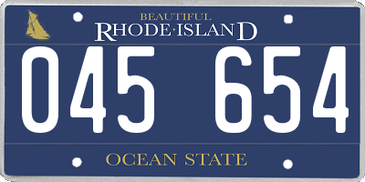 RI license plate 045654