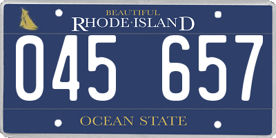 RI license plate 045657