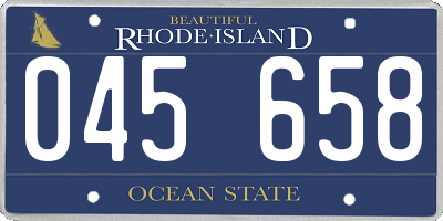 RI license plate 045658