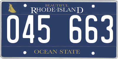 RI license plate 045663