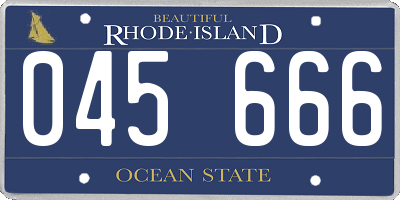 RI license plate 045666