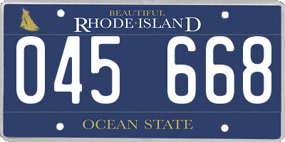 RI license plate 045668