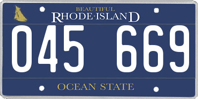 RI license plate 045669