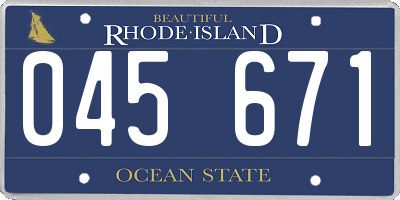 RI license plate 045671