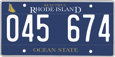 RI license plate 045674