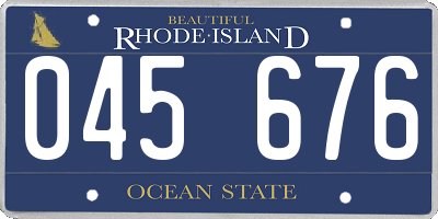 RI license plate 045676