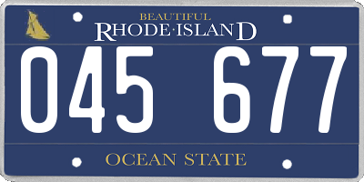 RI license plate 045677