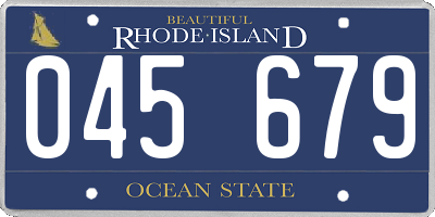 RI license plate 045679