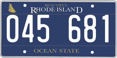 RI license plate 045681