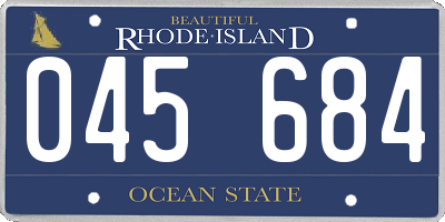 RI license plate 045684