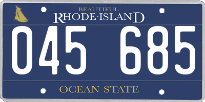 RI license plate 045685