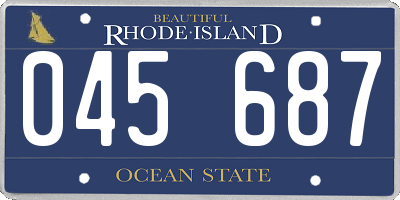 RI license plate 045687