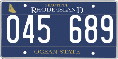 RI license plate 045689