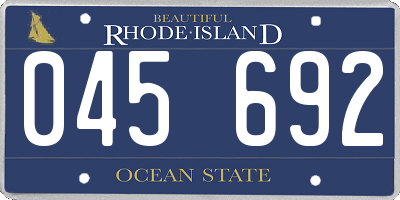 RI license plate 045692