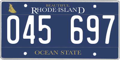 RI license plate 045697