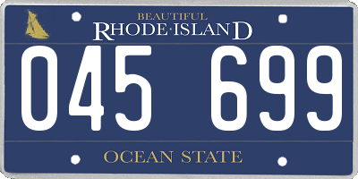 RI license plate 045699