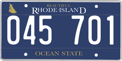 RI license plate 045701
