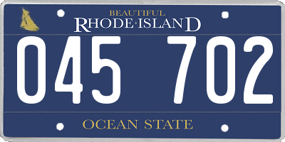 RI license plate 045702