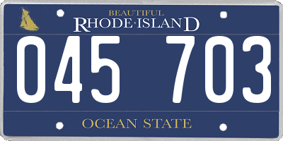 RI license plate 045703