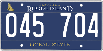 RI license plate 045704