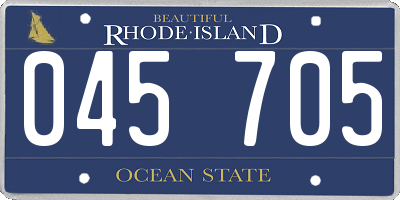 RI license plate 045705