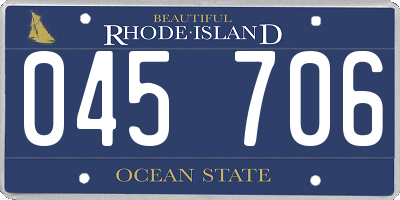 RI license plate 045706