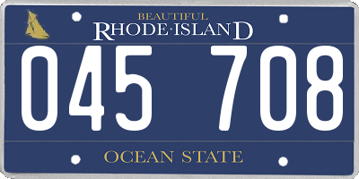 RI license plate 045708