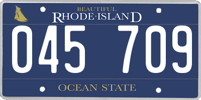 RI license plate 045709
