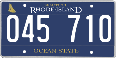 RI license plate 045710