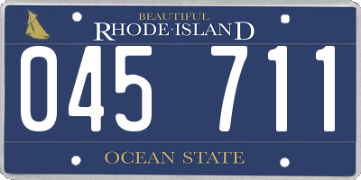 RI license plate 045711