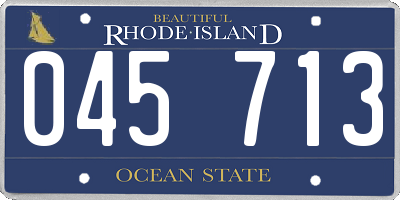RI license plate 045713
