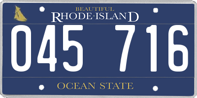 RI license plate 045716