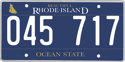 RI license plate 045717