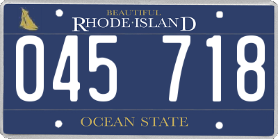 RI license plate 045718