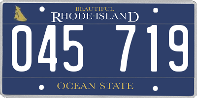 RI license plate 045719