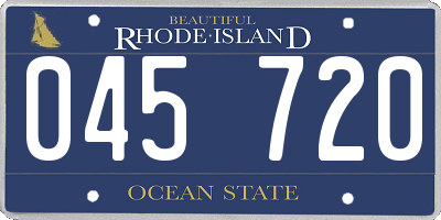 RI license plate 045720