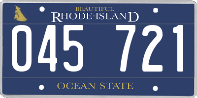 RI license plate 045721