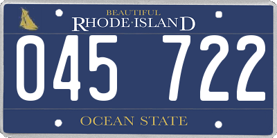 RI license plate 045722