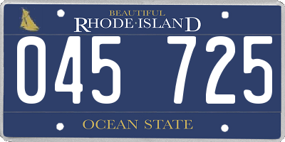 RI license plate 045725