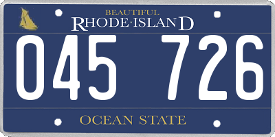 RI license plate 045726