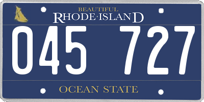RI license plate 045727