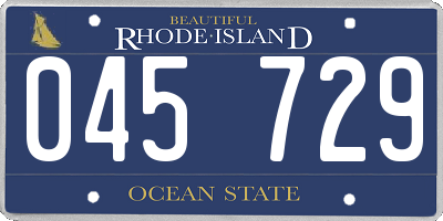 RI license plate 045729