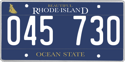 RI license plate 045730
