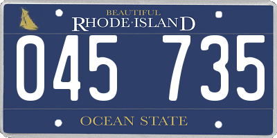 RI license plate 045735
